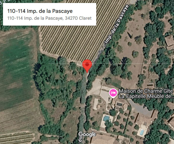 Plan d&rsquo;acc&egrave;s au g&icirc;te La Capitelle &agrave; Claret (H&eacute;rault)